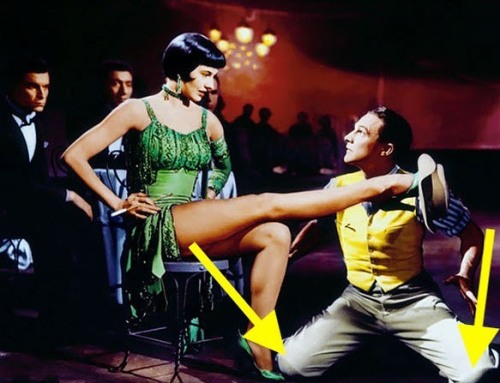 Ever noticed Gene’s knee pads here, necessary for sliding across the floor in “Broadway Melody” but 