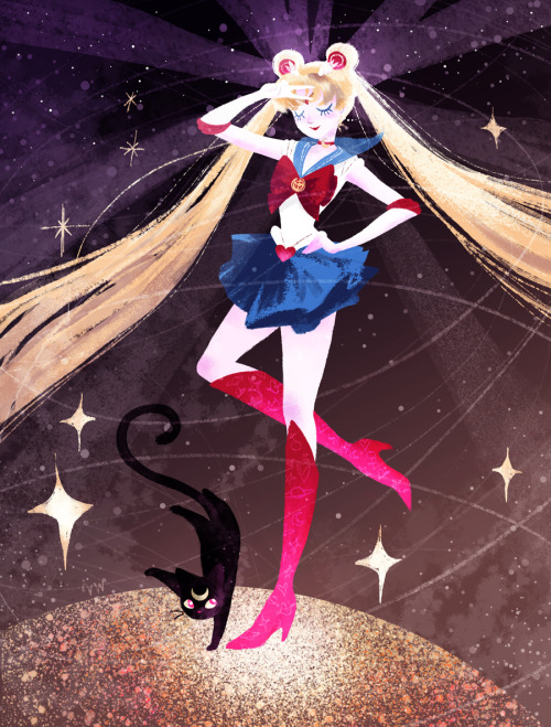 “Moon Prism Power!” My first Sailor Moon fanart ever! Just started watching the show too