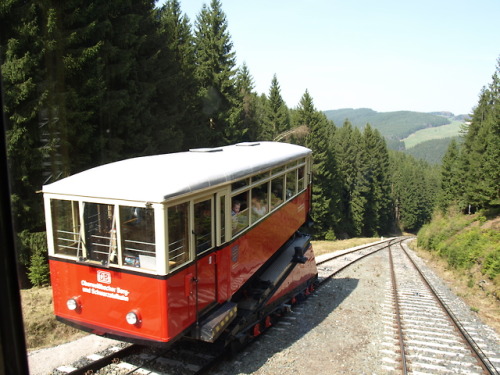 Dragging you uphill. Cable car trains, Germany.