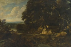 laclefdescoeurs:  An Extensive Landscape with Figures along a Path, Roelant Roghman 