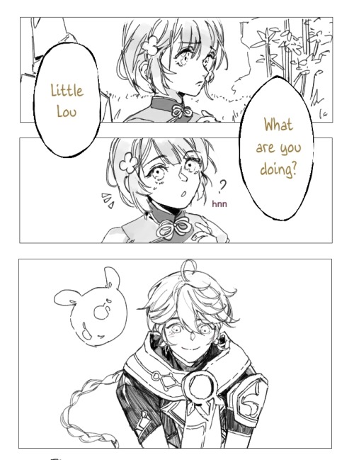 shinageha: The story with Little Lou with a little touch of myself for Xiao x Aether feels  