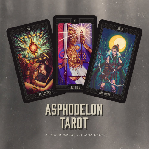 Asphodelon Tarot preorders open on Saturday, September 12!This is a 22-card Major Arcana deck, estim