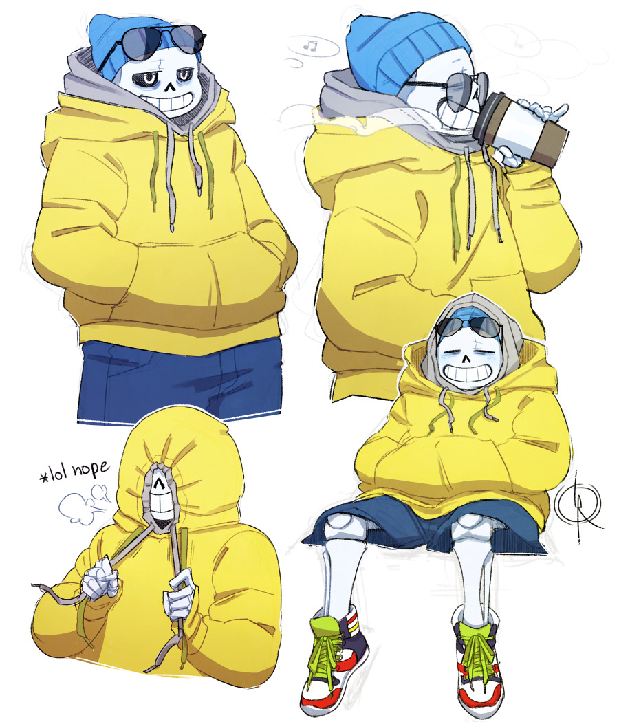 leeffi:  More accumulated undertale doodles ft. sans the skeleton, with a dash of