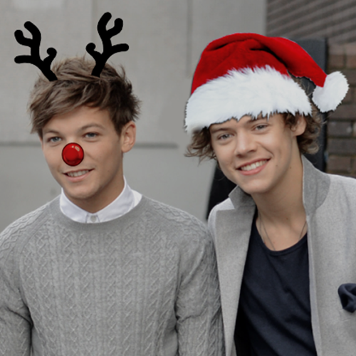 harry styles and louis tomlinson / larry stylinson christmas iconsreblog or like if you save.