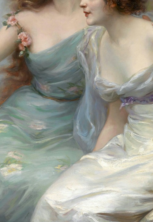 cimmerianweathers: The Three Graces, oil on canvas, detail (1899) Edouard Bisson