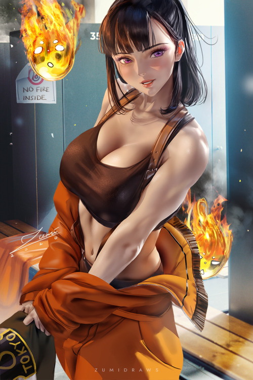 zumidraws:    Maki Oze from Fire Force, it was really fun drawing this one^^  High-res version, nsfw versions, video process, etc. on Patreon-&gt;https://www.patreon.com/posts/44224624
