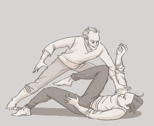 velvettodraws:( ͡° ͜ʖ ͡°) old vampire dudes making out sparring.