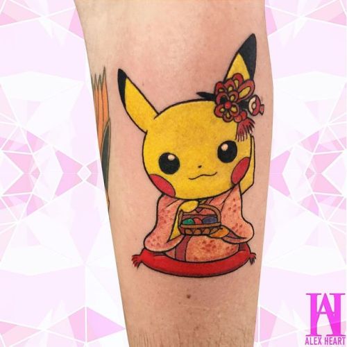 Pikachu-uwu Cute little Japanese style pikachu I had the pleasure of tattooing a while ago! ☺️ ————