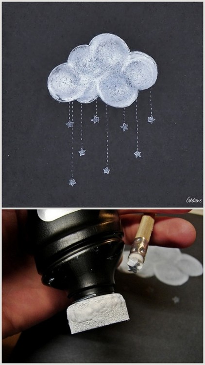 truebluemeandyou:DIY Clouds and Raindrops ArtGedane always has really unique ideas and crochet proje