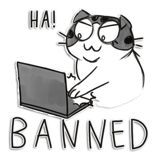 telegram icons i made for myself of asscat. The “BANNED” was drawn by @fehlerhaftekunst !!!