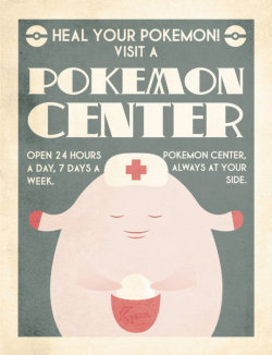 retrogamingblog:Vintage-style Pokemon Posters made by Chuz0r