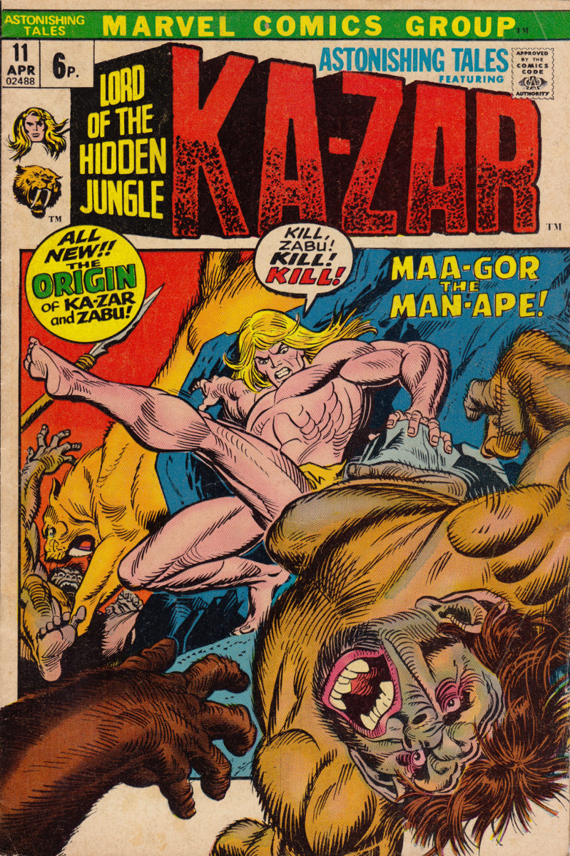 Astonishing Tales featuring Ka-Zar No. 11 (Marvel Comics, 1972). Cover art by Gil