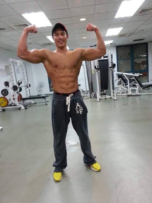 xclusiv4ejc:  Who is this #Asian #MuscularDemigod?   He is Yi Tin Chen, a 26-year-old living in Taipei. Honour as The Hottest Bean Curd Seller, a promotional model, a muscle worshipper, a dog lover and good connection with babies.  What more could you