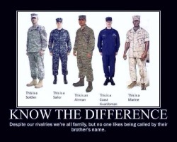 therealmilsos:  Shoutout to whoever created this!  For any civilian friends who were unsure :) If you still can&rsquo;t tell the difference between a soldier&rsquo;s uniform, and an airman&rsquo;s, soldiers wear different patches on their arms and airmans