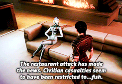 bloodydifficult: Favorite Mass Effect Moments ✖︎ Sass about the damn sushi place