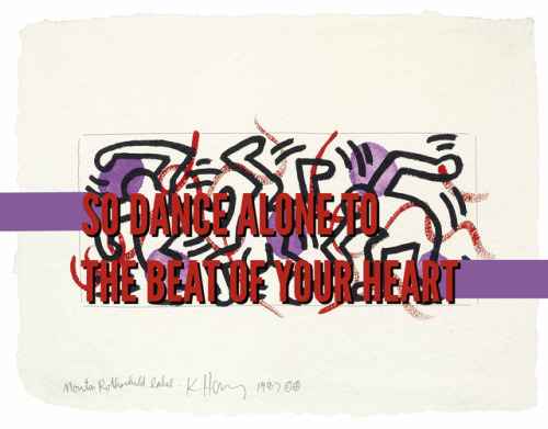 Mouton Rothschild label by Keith Haring // “The Phoenix” by Fall Out Boy