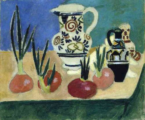 artist-matisse:The Red Onions, 1906, Henri MatisseSize: 46x55 cm