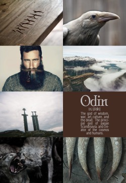 wingsandantlers:  Mythology aesthetic: Odin“Master of magic, god of war, Odin wanders alone.”   