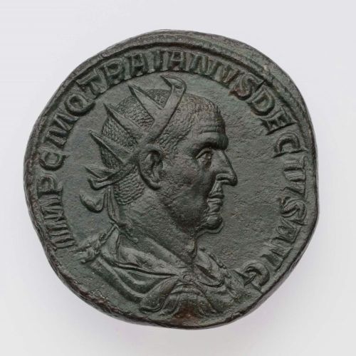 Double-sestertius with bust of Trajan II Decius Roman, A.D. 249-251 bronze Museum of Fine Arts, Bost