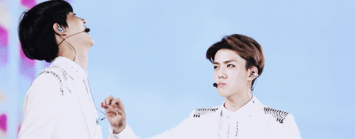 wooyoung:sehun playing with chanyeol