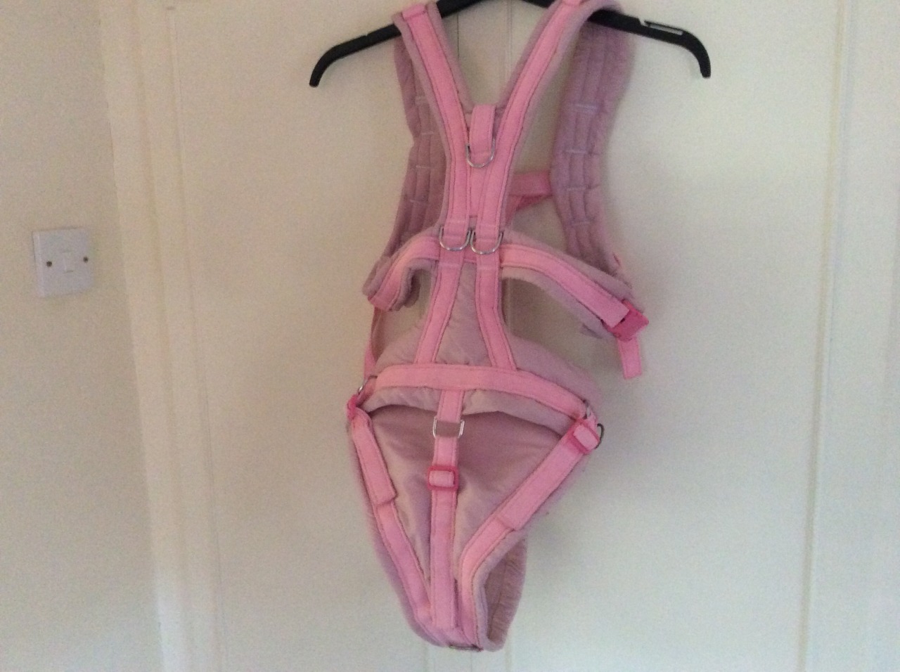 daddy-for-my-gf:  This is a baby bouncer/bondage harness I made for my little girl.