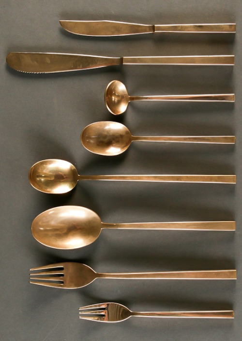 scandinaviancollectors:  SIGVARD BERNADOTTE, Brass cutleries for Scanline, Denmark, ca.1950s.