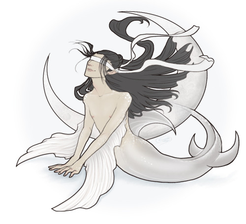 silvysartfulness: Mermaid Xiao Xingchen, to go with the Xue Yang mermaid I did a few days ago! (I gu