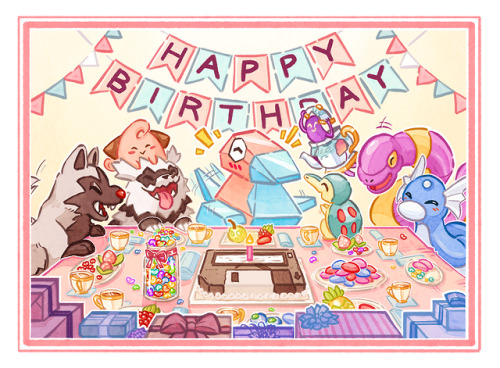 yoccu:it’s my wife’s birthday!!! i drew them this card!! they requested porygon and cyndaquil but i 