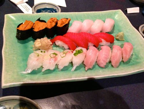 Treats from my favourite nearby sushi restaurant &ndash; and I mean sushi restaurant, run by Japanes
