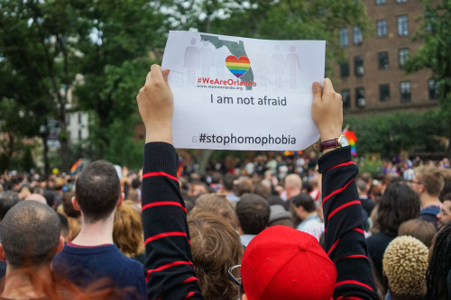 activistnyc:Vigil for ‪#‎OrlandoShooting‬ victims at the historic Stonewall Inn. #OrlandoStrong #lov
