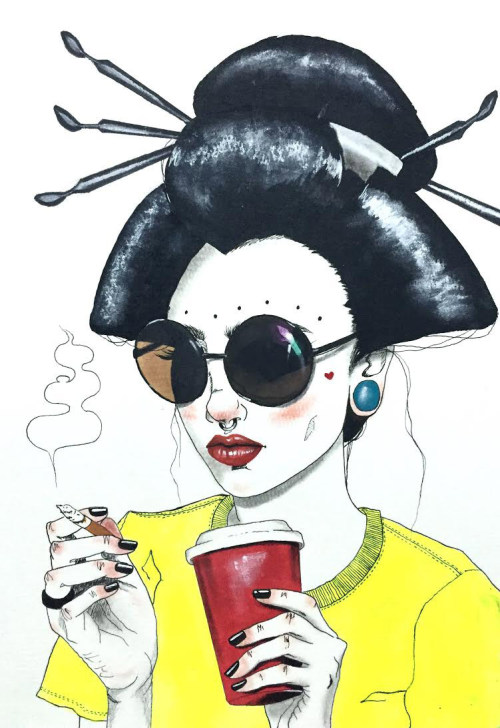 crossconnectmag:  Harumi Hironaka  São Paulo-based Peruvian/Japanese painter and illustrator website  For more unique art: Instagram || Twitter || Facebook Posted by Andrew 
