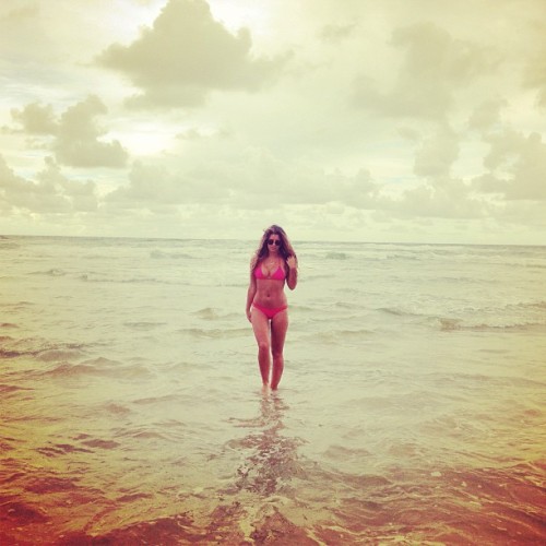 abikiniaday: Walking on water @abikiniaday @marygraceswim