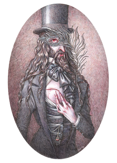 thecolormonster:“Dracula”Ink, watercolor and colored pencils on paper