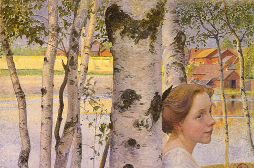 carl-larsson:Lisbeth at the birch grove, 1910, Carl Larsson