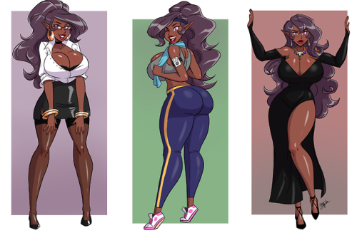 aeolus06: Three times a lady   Fanart of @therealfunk’s elf goddess, Vanessa looking as fabulous as ever!    <3 //// <3