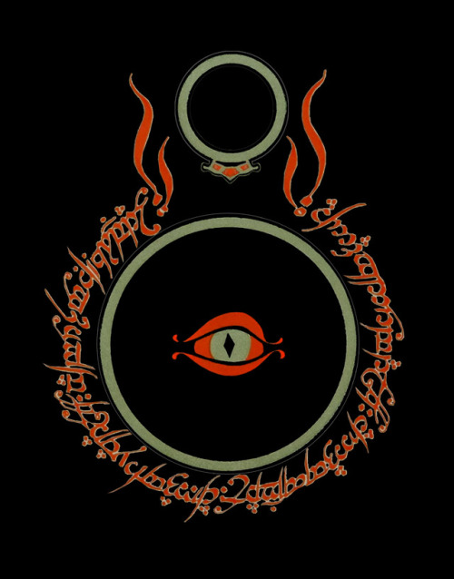the-cinder-fields:J.R.R Tolkien designed this Ring and Eye motif for the covers of his first edition
