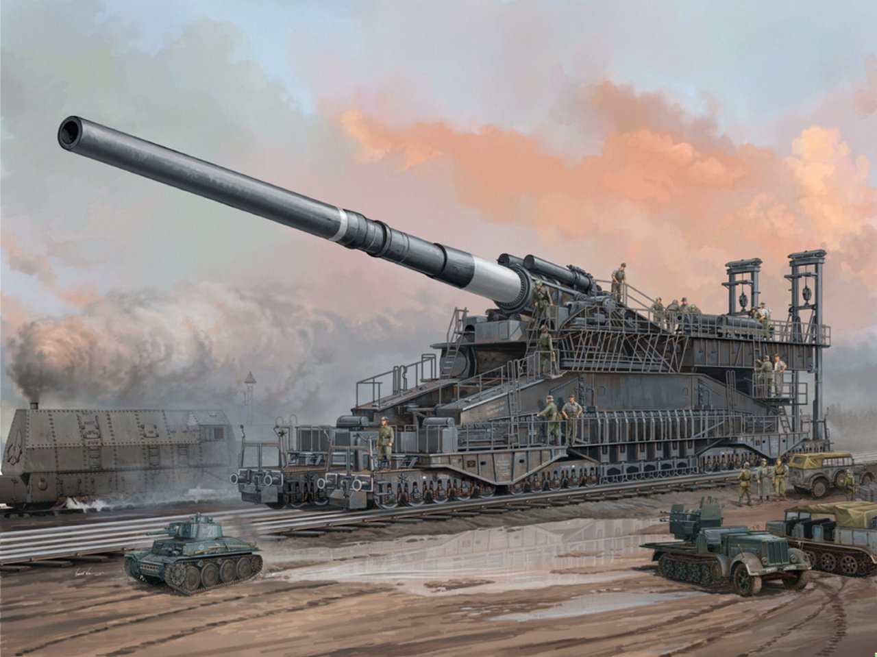 retrowar:  80cm Railway Gun “Dora” – German, WWII 