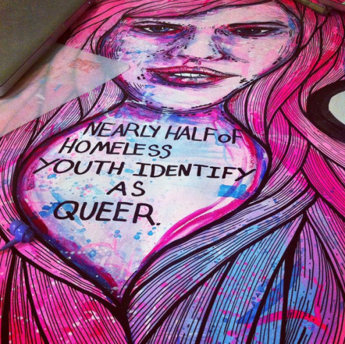 Nearly half of homeless youth identify as queer This painting is pasted in Fitzroy, VIC (a suburb of