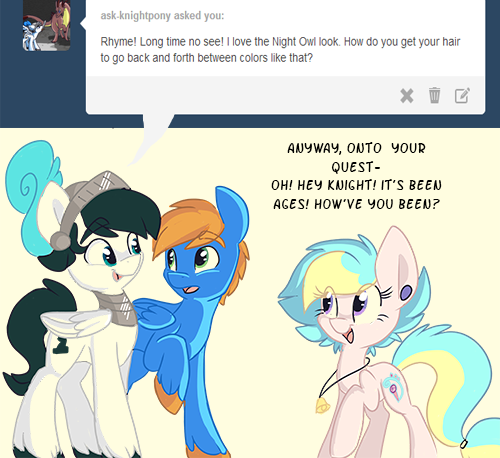 askrhyme:  Ask #2 Featuring Knight and Lightning Feather  X3 So cute &lt;3