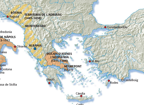 Mapa de l’imperi català mediterrani.