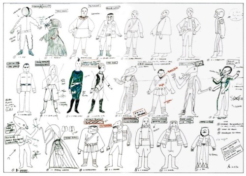 talesfromweirdland: Costume designs by John Mollo for the Cantina patrons in Star Wars (1977).  One 
