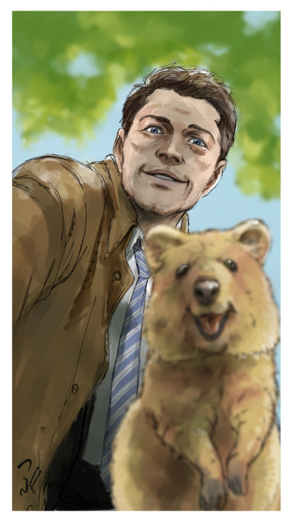 blacktsubu: Quokkastiel Cass tried selfie.