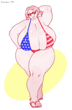 dieselbrain:  a patron request for empyreanobscure’s oc Ms Immortal wearing an america flag bikiniMy Patreon