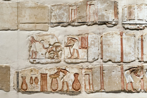 awesomepharoah:Sandstone painted Talatat blocks, ca. 1353–1336 B.C.E, 18th Dynasty (Amarna Period), New Kingdom (II)