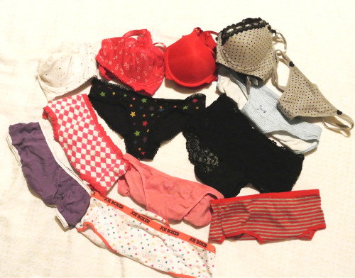 For tourmalineyes, who asked for photos of my lingerie collection. Here&rsquo;s the stuff I&