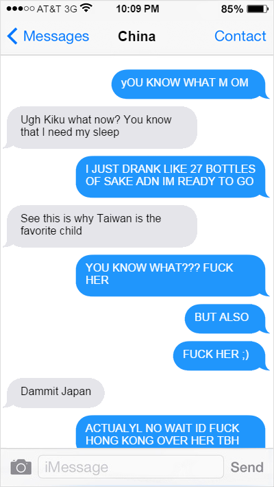 aphtexts: okay but drunk japan is literally the best 