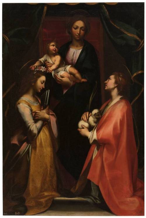 La Virgen con el Niño y las Santas Cecilia e Inés por Francesco Vanni, finales del s. 