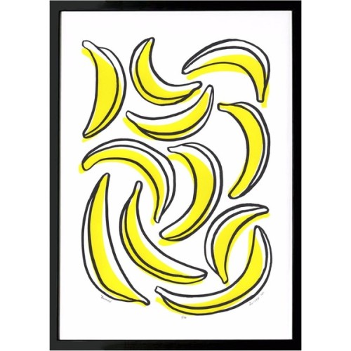 Lu West - Bananas Screen Print ❤ liked on Polyvore (see more unframed wall art)