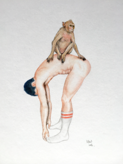 men-on-paper:  YEAR OF THE MONKEY Colour Pencils on Paper . 210 mm x 297 mm 