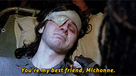 michonnegrimes:Q: What is the significance of Carl telling Michonne that she’s his best friend? Chan